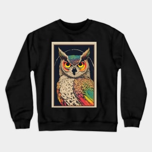 The Stare of a Great Horned Owl Crewneck Sweatshirt